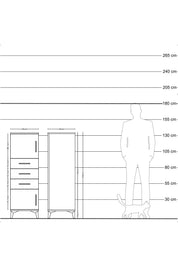 Hyperion Dolap Tek Raflı 3 Çekmeceli 2 Kapaklı 44x44x134 - S49M052V9B