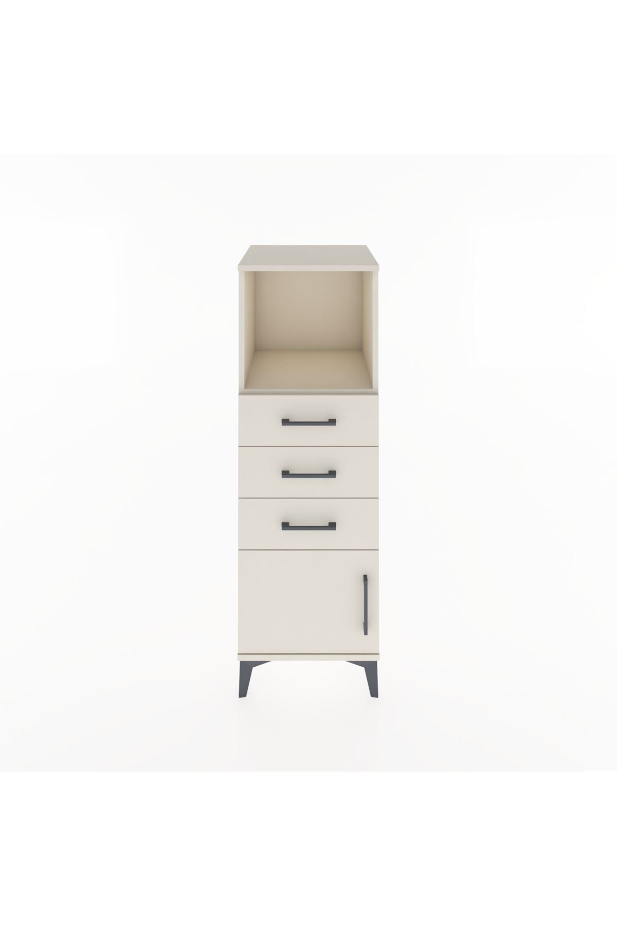 Hyperion Dolap Tek Raflı 3 Çekmeceli Tek Kapaklı 44x44x134 - S49M053V1B