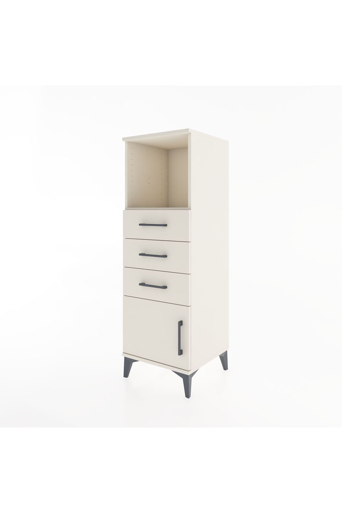 Hyperion Dolap Tek Raflı 3 Çekmeceli Tek Kapaklı 44x44x134 - S49M053V1B