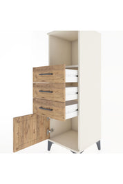 Hyperion Dolap Tek Raflı 3 Çekmeceli Tek Kapaklı 44x44x134 - S49M053V3B