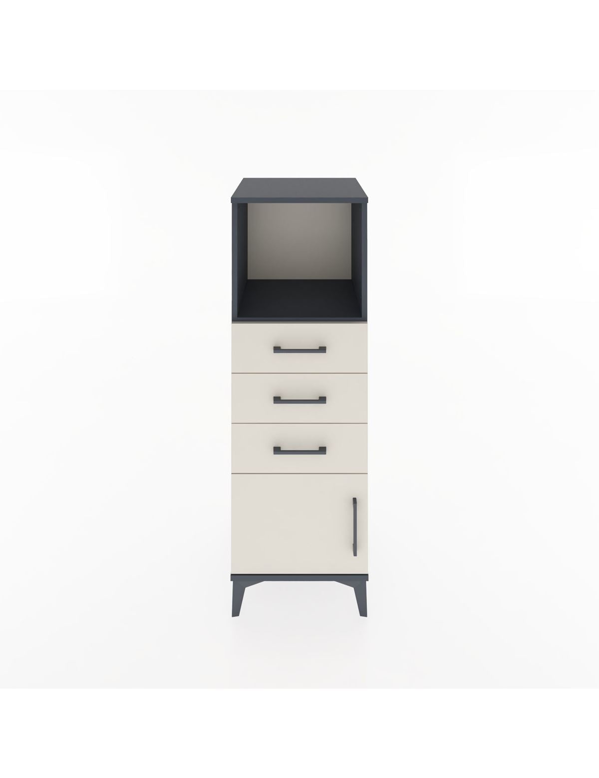Hyperion Dolap Tek Raflı 3 Çekmeceli Tek Kapaklı 44x44x134 - S49M053V4B