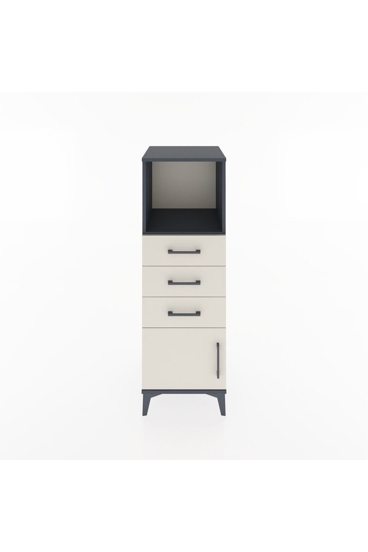 Hyperion Dolap Tek Raflı 3 Çekmeceli Tek Kapaklı 44x44x134 - S49M053V4B