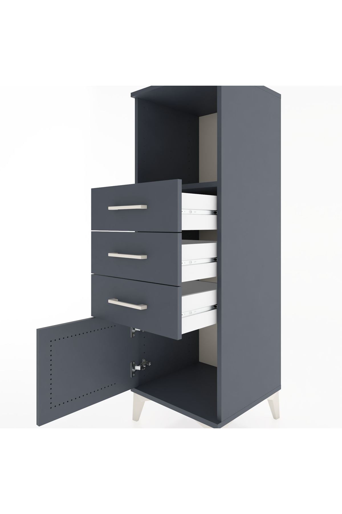 Hyperion Dolap Tek Raflı 3 Çekmeceli Tek Kapaklı 44x44x134 - S49M053V5B
