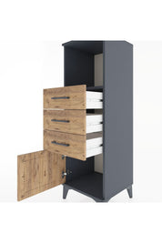Hyperion Dolap Tek Raflı 3 Çekmeceli Tek Kapaklı 44x44x134 - S49M053V6B