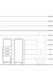 Hyperion Dolap Tek Raflı 3 Çekmeceli Tek Kapaklı 44x44x134 - S49M053V6B