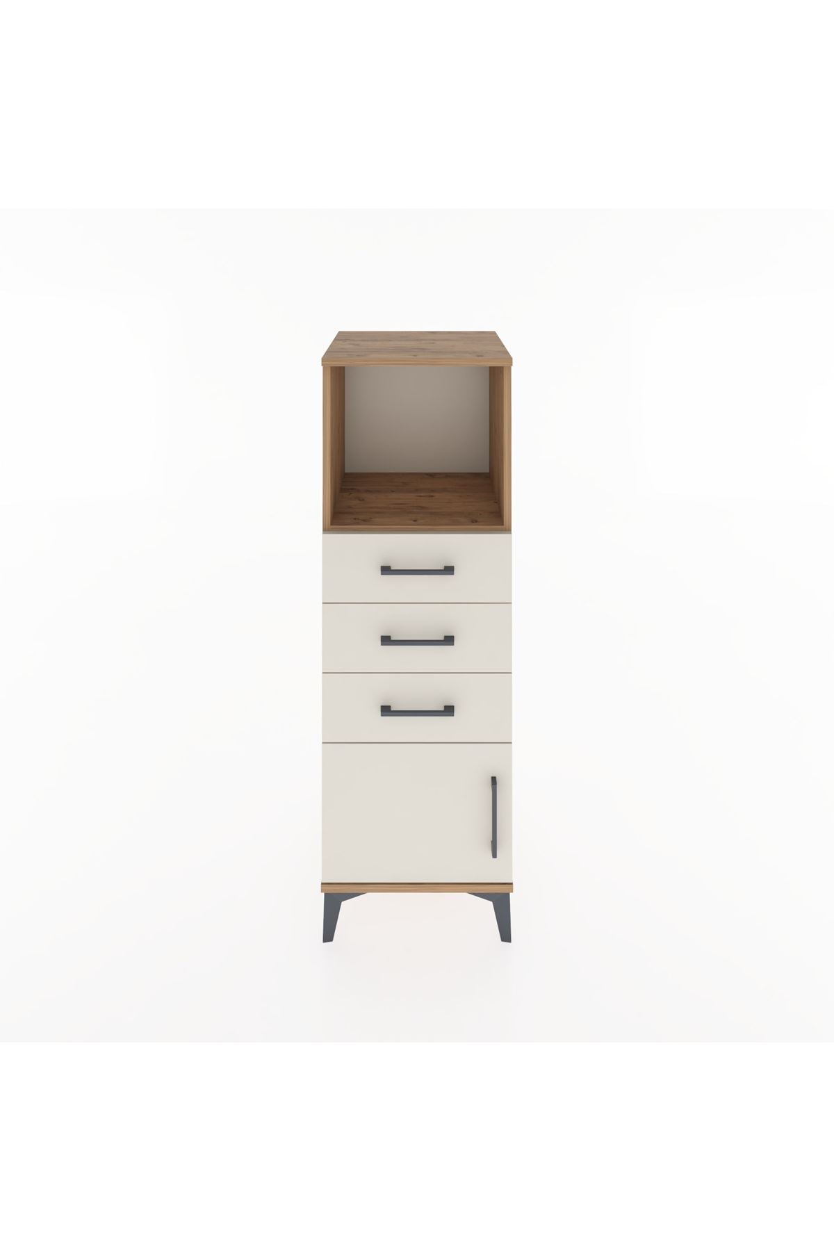 Hyperion Dolap Tek Raflı 3 Çekmeceli Tek Kapaklı 44x44x134 - S49M053V7B