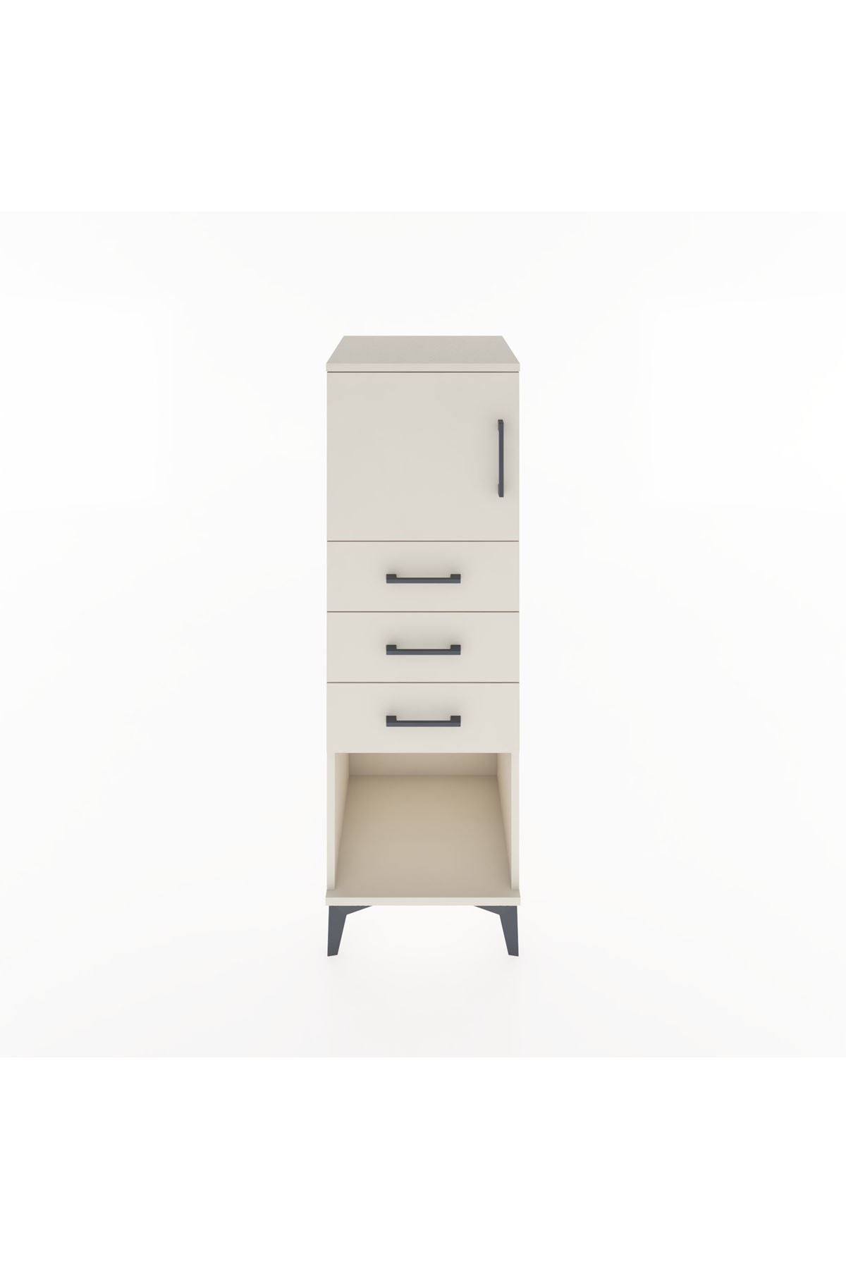 Hyperion Dolap Tek Raflı 3 Çekmeceli Tek Kapaklı 44x44x134 - S49M054V1B