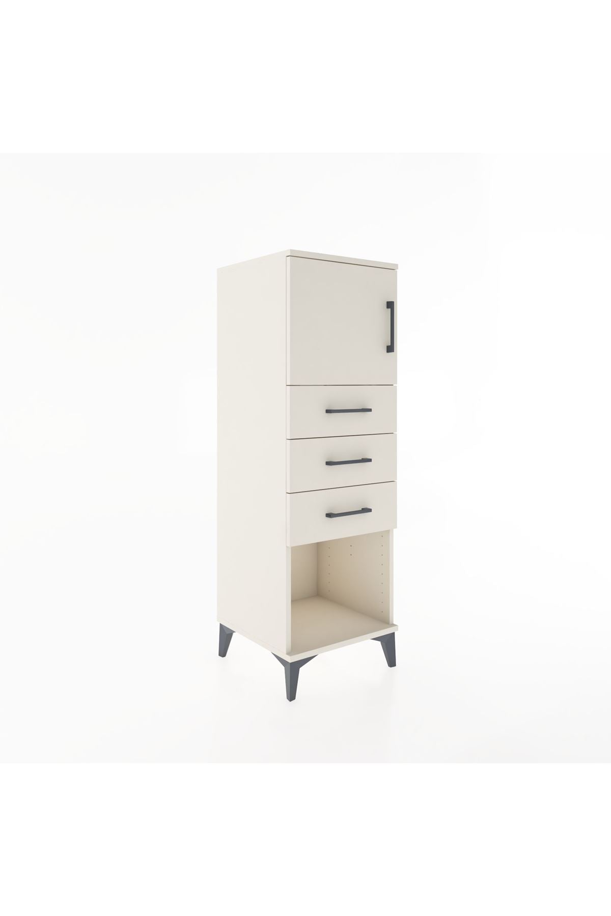Hyperion Dolap Tek Raflı 3 Çekmeceli Tek Kapaklı 44x44x134 - S49M054V1B