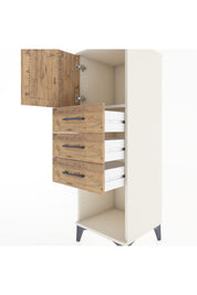 Hyperion Dolap Tek Raflı 3 Çekmeceli Tek Kapaklı 44x44x134 - S49M054V3B