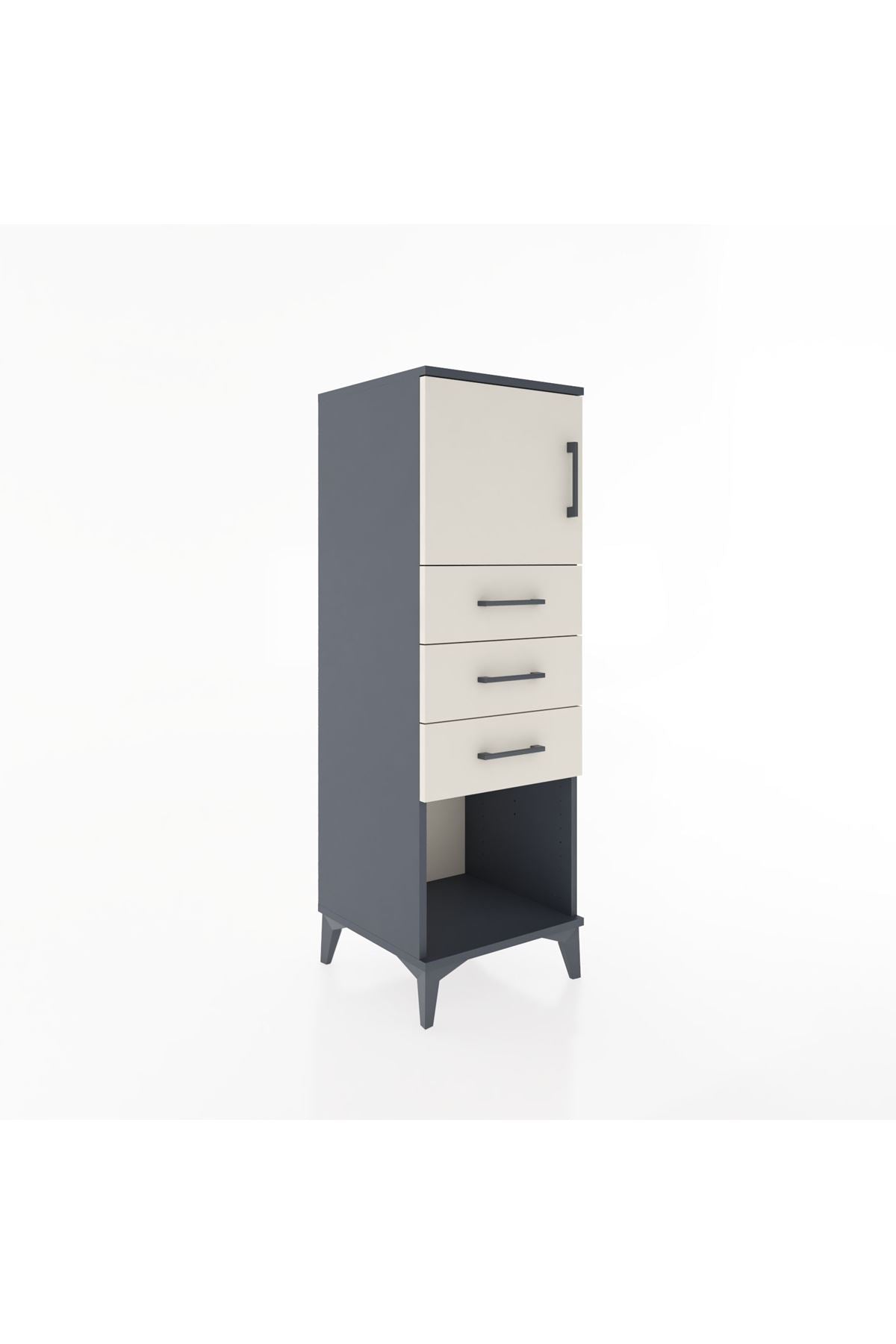 Hyperion Dolap Tek Raflı 3 Çekmeceli Tek Kapaklı 44x44x134 - S49M054V4B