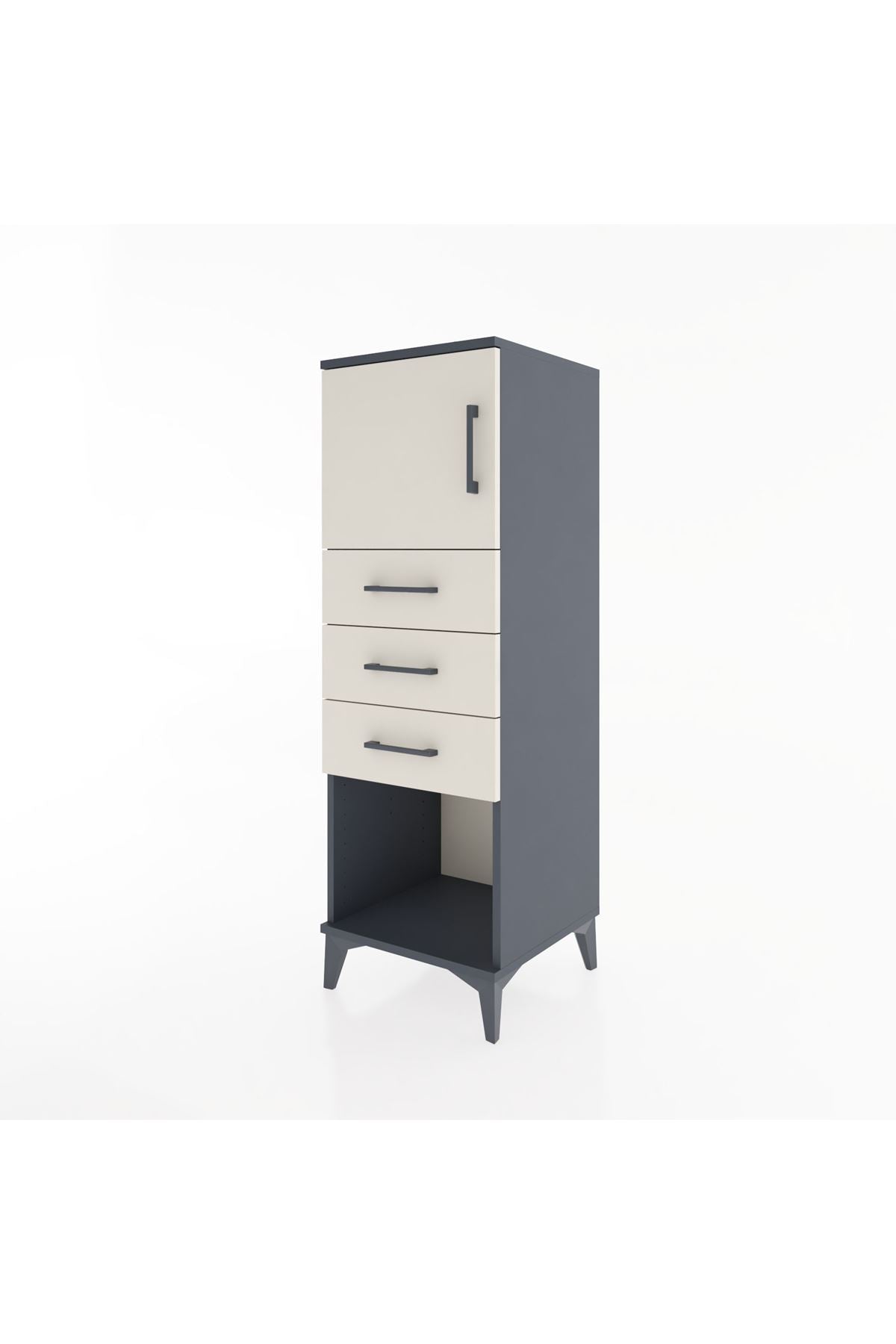 Hyperion Dolap Tek Raflı 3 Çekmeceli Tek Kapaklı 44x44x134 - S49M054V4B