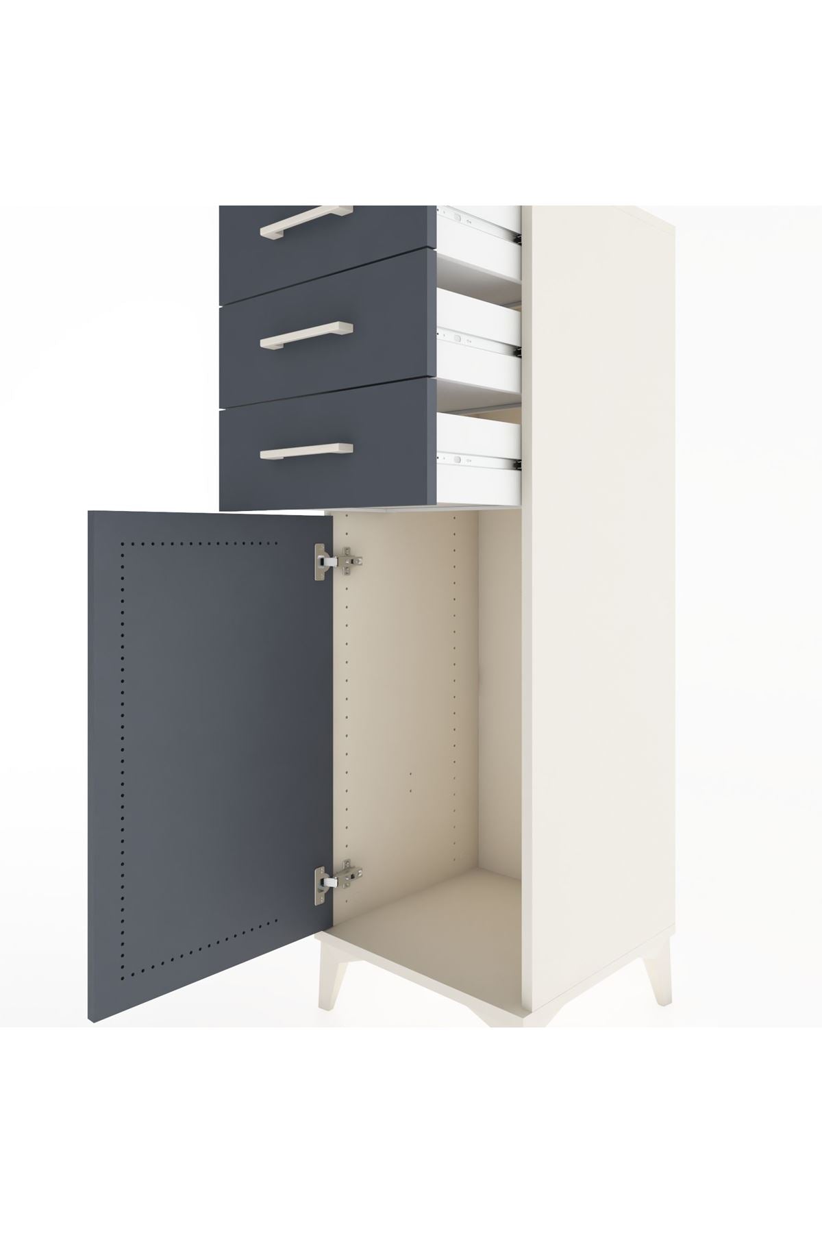 Hyperion Dolap 3 Çekmeceli Tek Kapaklı 44x44x134 - S49M055V2B