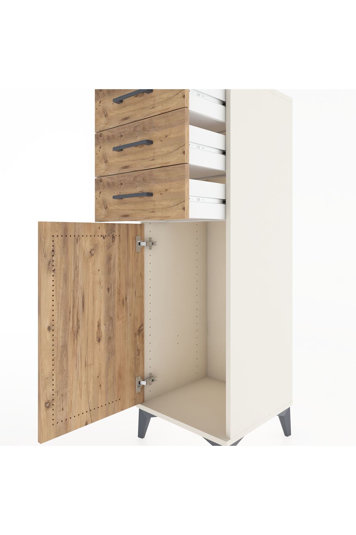 Hyperion Dolap 3 Çekmeceli Tek Kapaklı 44x44x134 - S49M055V3B