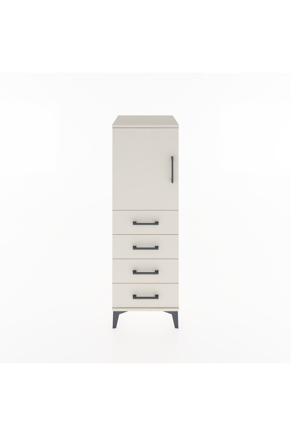 Hyperion Dolap 2 Raflı 4 Çekmeceli Tek Kapaklı 44x44x134 - S49M056V1B