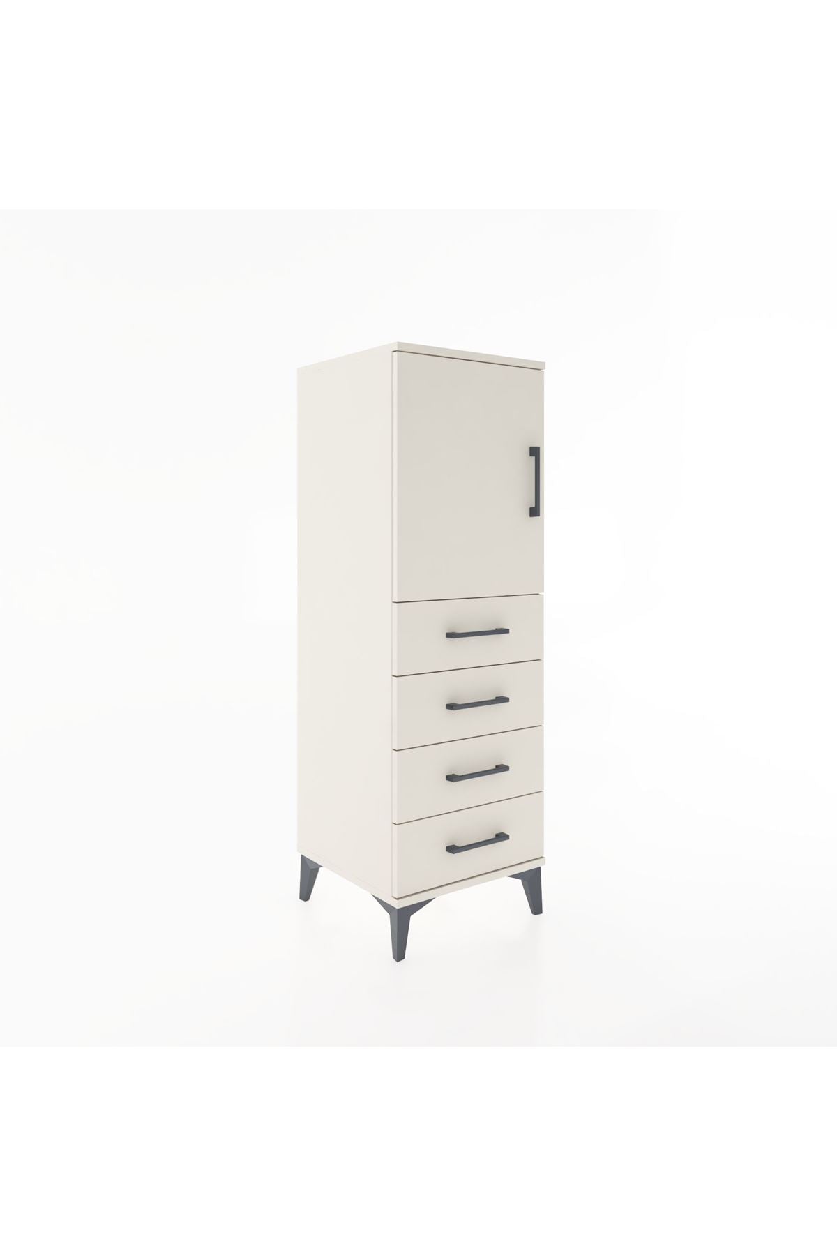 Hyperion Dolap 2 Raflı 4 Çekmeceli Tek Kapaklı 44x44x134 - S49M056V1B