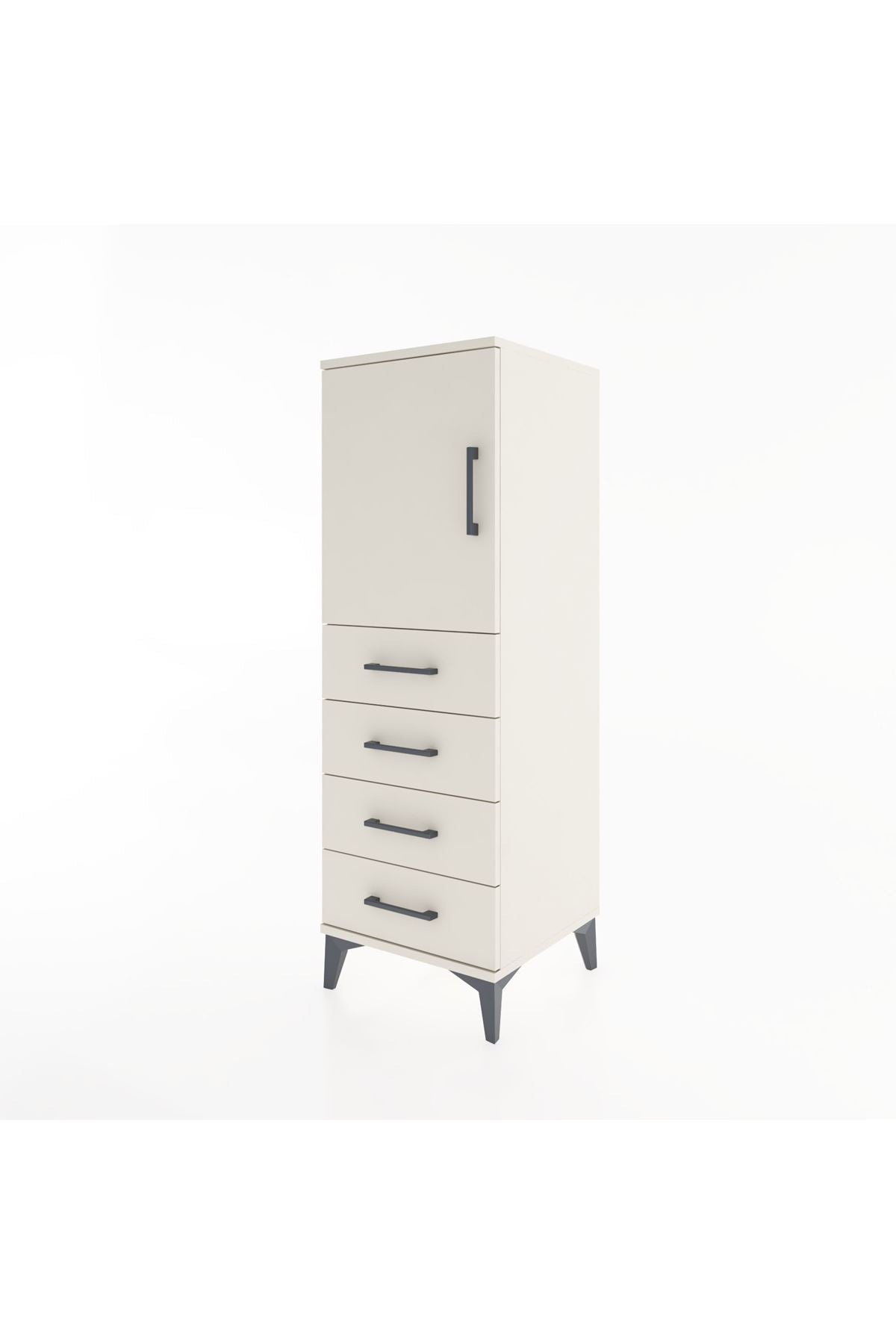 Hyperion Dolap 2 Raflı 4 Çekmeceli Tek Kapaklı 44x44x134 - S49M056V1B