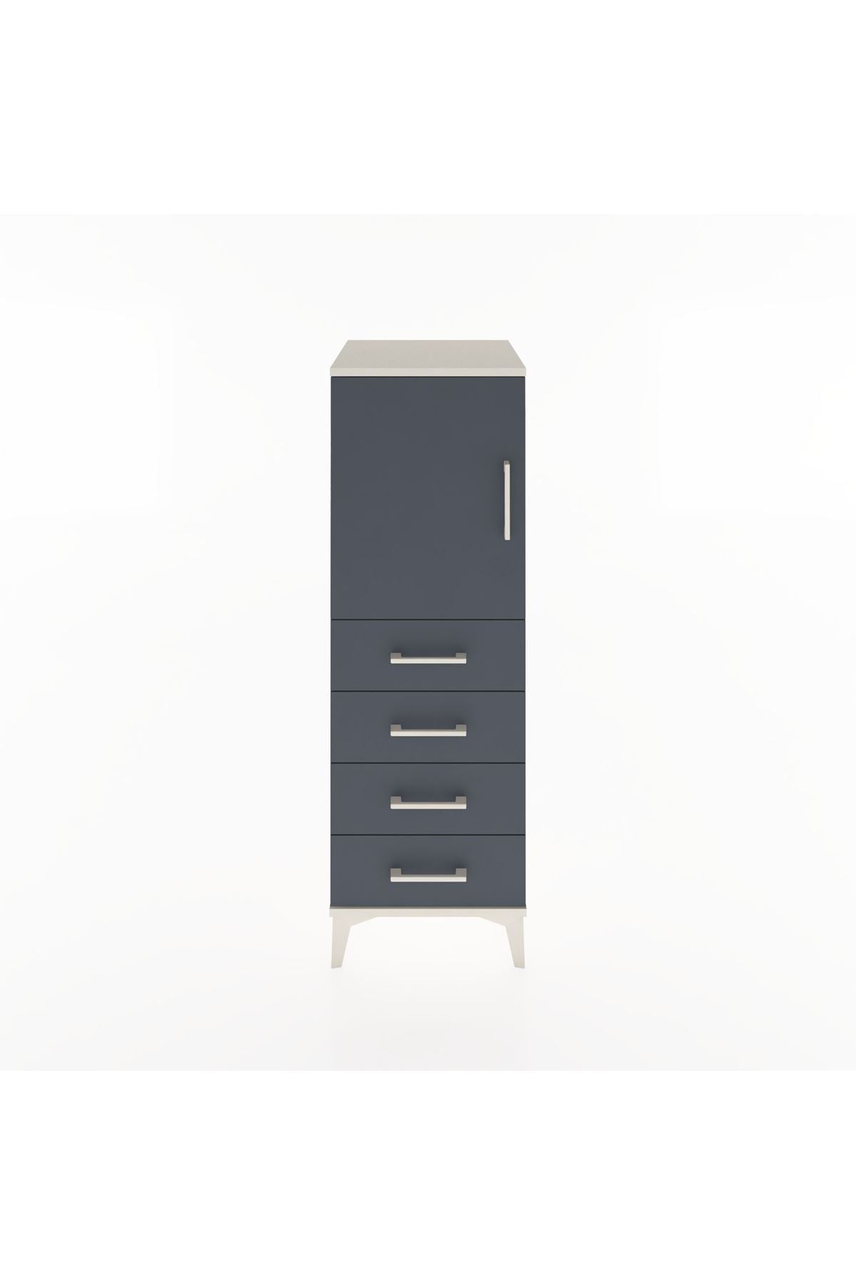 Hyperion Dolap 2 Raflı 4 Çekmeceli Tek Kapaklı 44x44x134 - S49M056V2B