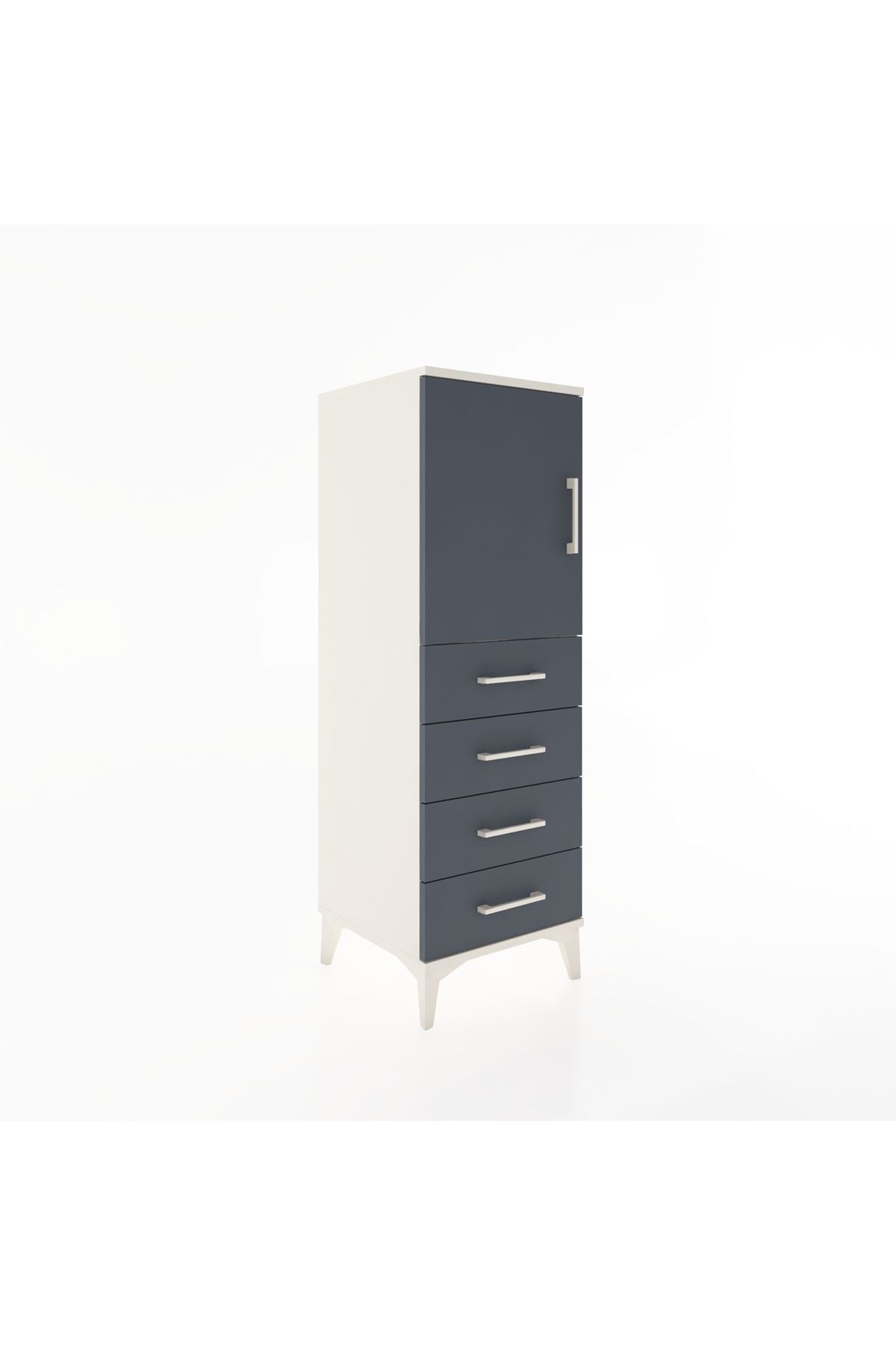 Hyperion Dolap 2 Raflı 4 Çekmeceli Tek Kapaklı 44x44x134 - S49M056V2B