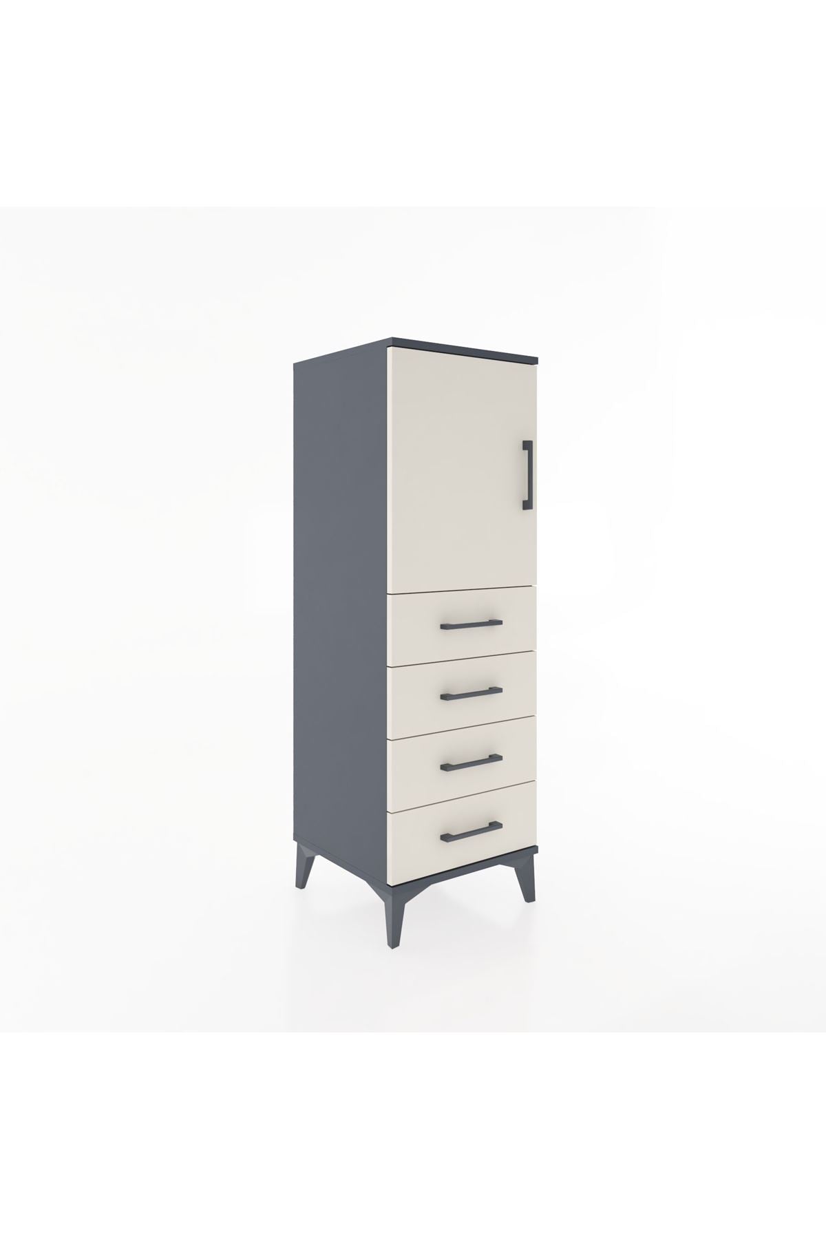 Hyperion Dolap 2 Raflı 4 Çekmeceli Tek Kapaklı 44x44x134 - S49M056V4B