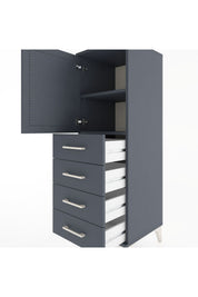 Hyperion Dolap 2 Raflı 4 Çekmeceli Tek Kapaklı 44x44x134 - S49M056V5B