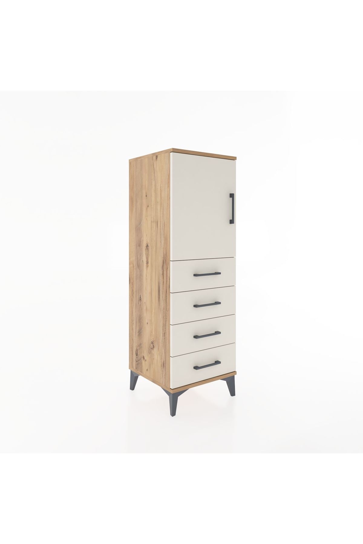 Hyperion Dolap 2 Raflı 4 Çekmeceli Tek Kapaklı 44x44x134 - S49M056V7B
