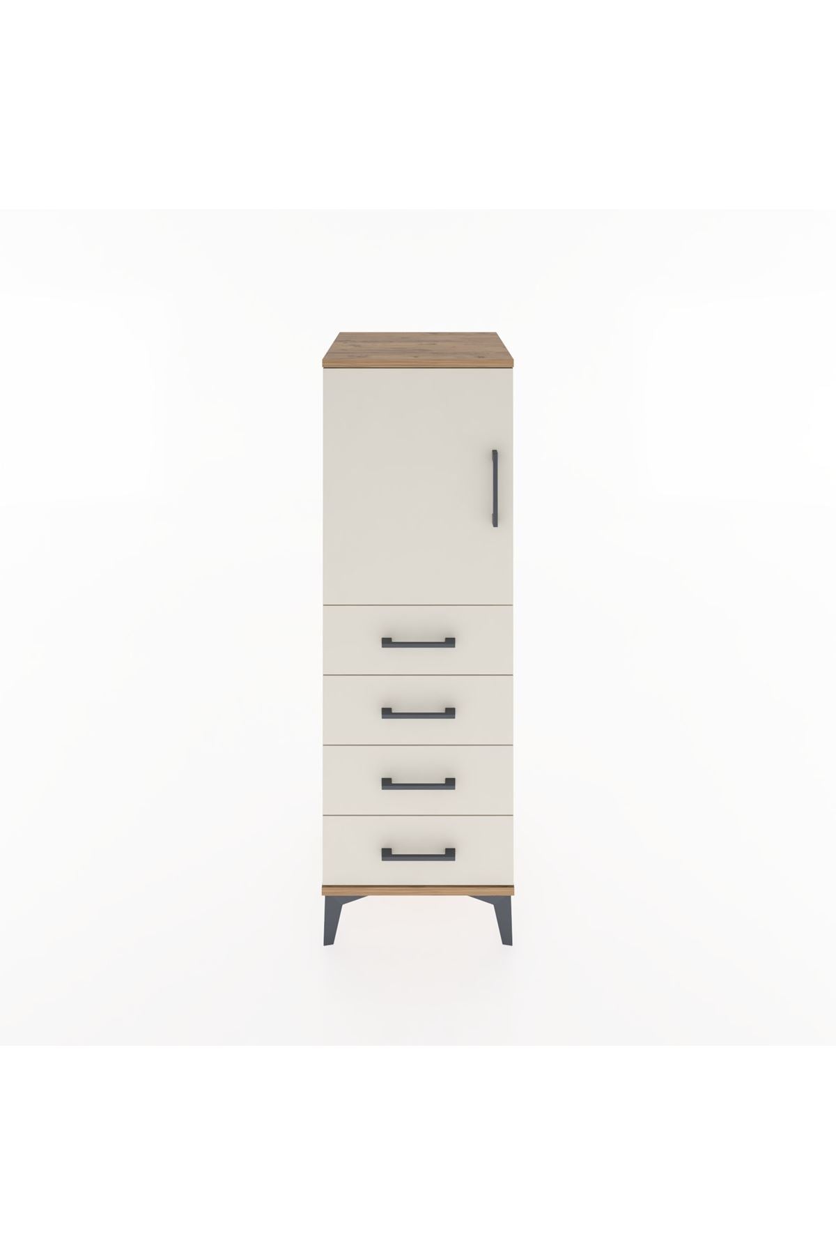 Hyperion Dolap 2 Raflı 4 Çekmeceli Tek Kapaklı 44x44x134 - S49M056V7B