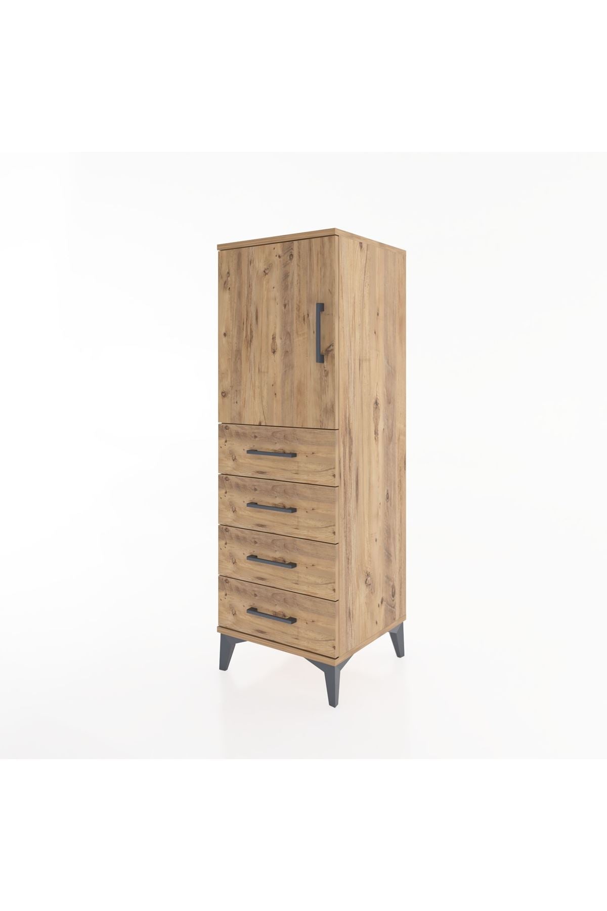 Hyperion Dolap 2 Raflı 4 Çekmeceli Tek Kapaklı 44x44x134 - S49M056V9B