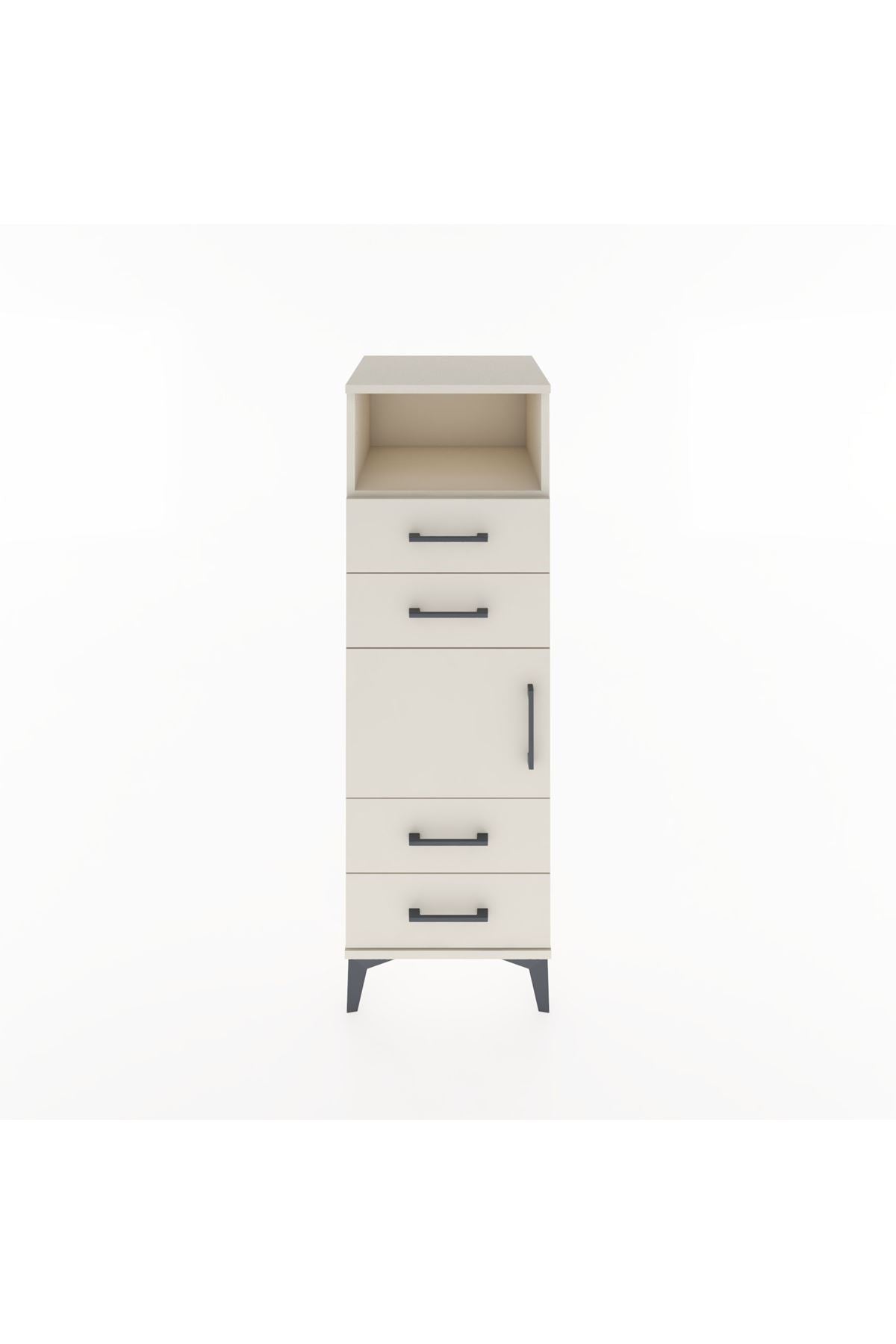 Hyperion Dolap 2 Raflı 4 Çekmeceli Tek Kapaklı 44x44x134 - S49M057V1B