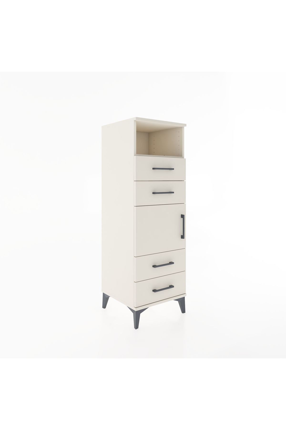 Hyperion Dolap 2 Raflı 4 Çekmeceli Tek Kapaklı 44x44x134 - S49M057V1B