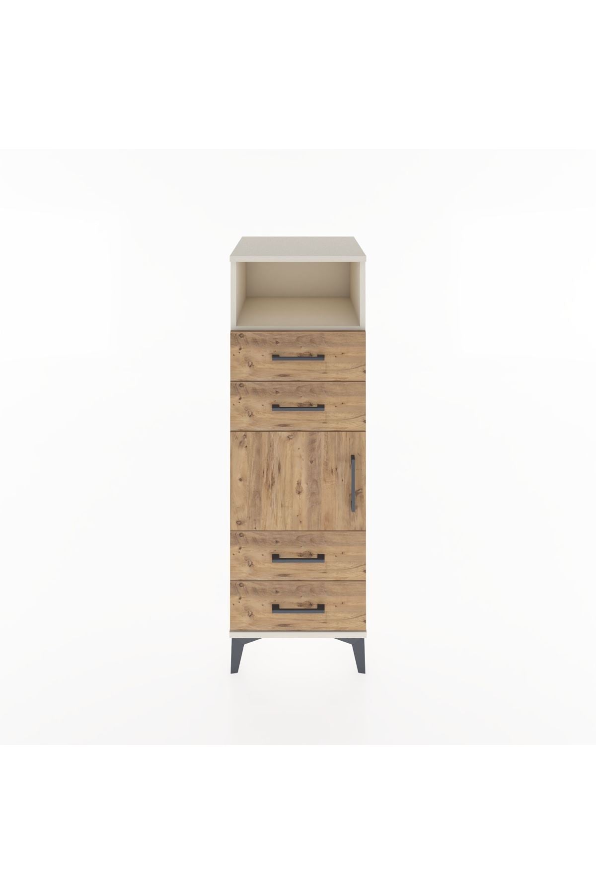 Hyperion Dolap 2 Raflı 4 Çekmeceli Tek Kapaklı 44x44x134 - S49M057V3B