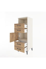 Hyperion Dolap 2 Raflı 4 Çekmeceli Tek Kapaklı 44x44x134 - S49M057V3B