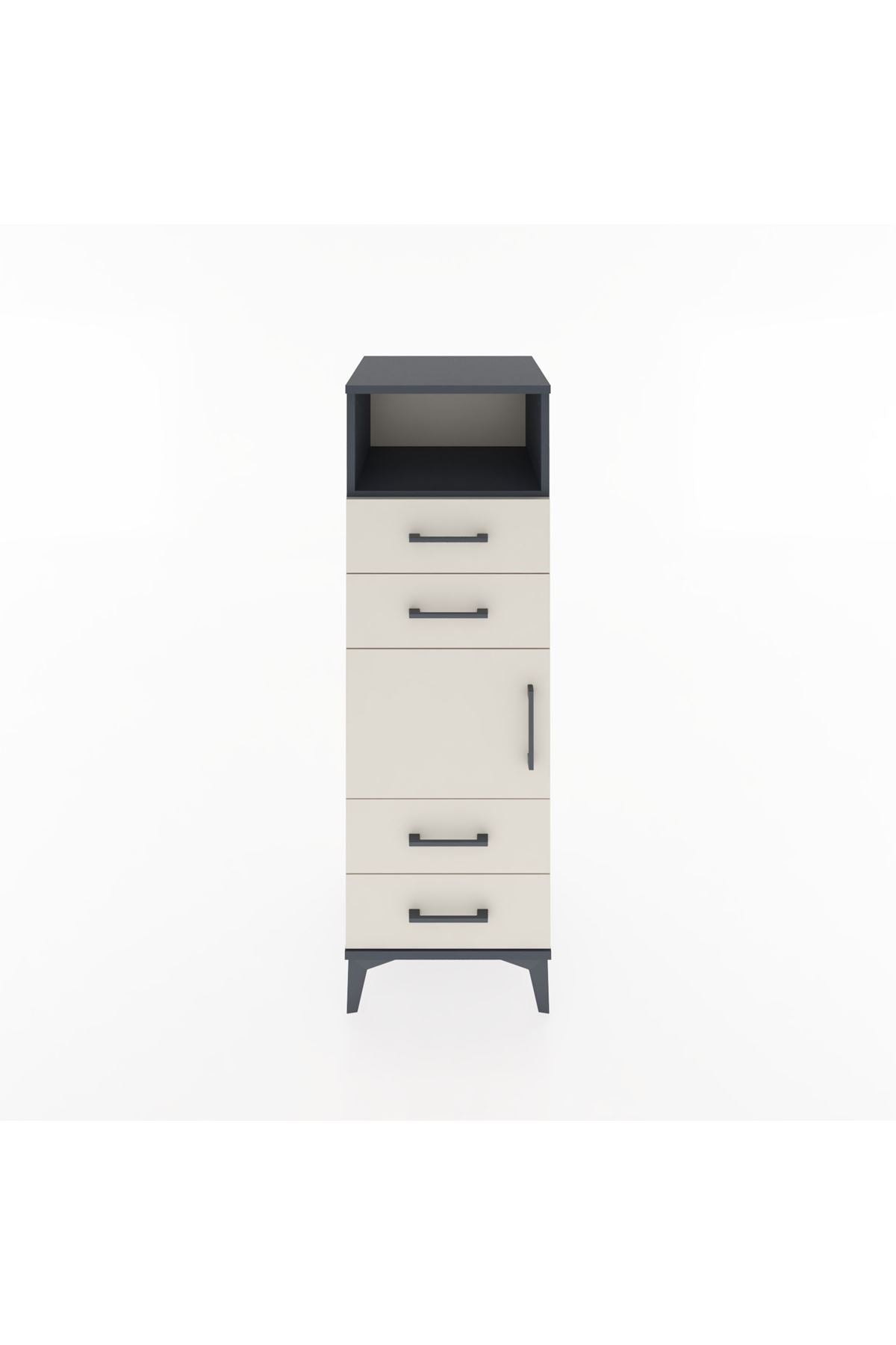 Hyperion Dolap 2 Raflı 4 Çekmeceli Tek Kapaklı 44x44x134 - S49M057V4B