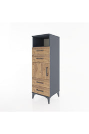 Hyperion Dolap 2 Raflı 4 Çekmeceli Tek Kapaklı 44x44x134 - S49M057V6B