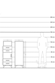 Hyperion Dolap 2 Raflı 4 Çekmeceli Tek Kapaklı 44x44x134 - S49M057V6B