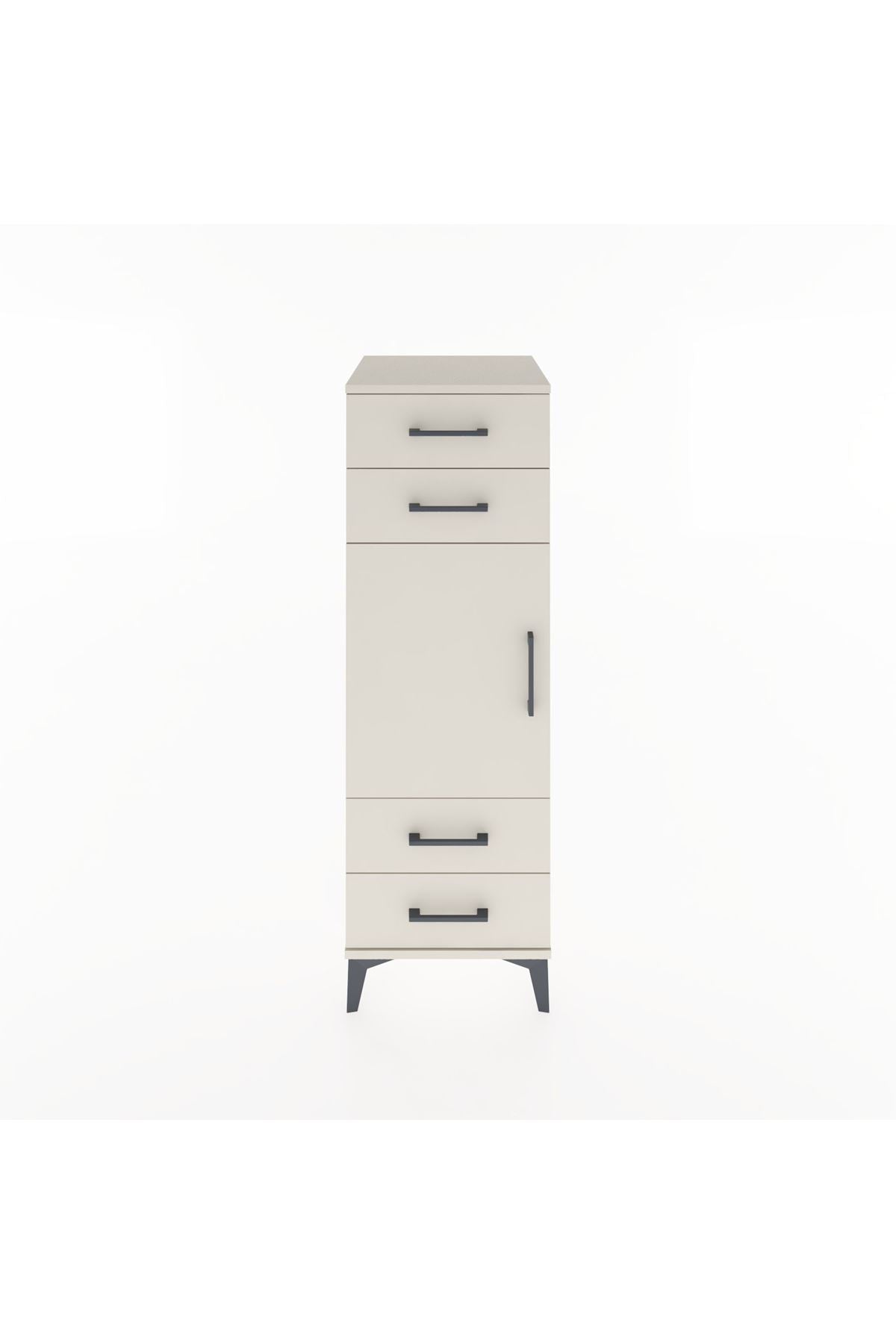 Hyperion Dolap 2 Raflı 4 Çekmeceli Tek Kapaklı 44x44x134 - S49M058V1B