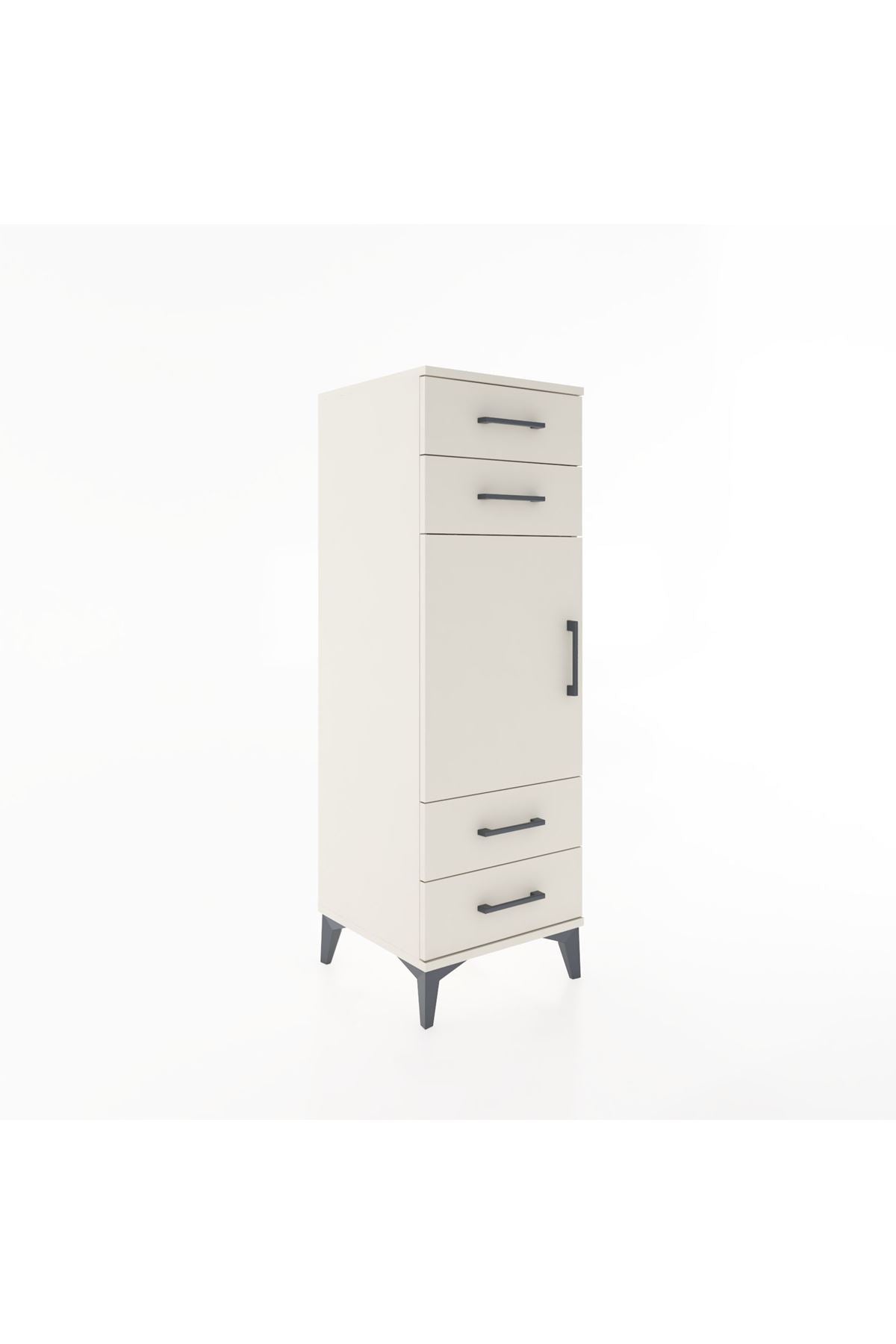 Hyperion Dolap 2 Raflı 4 Çekmeceli Tek Kapaklı 44x44x134 - S49M058V1B