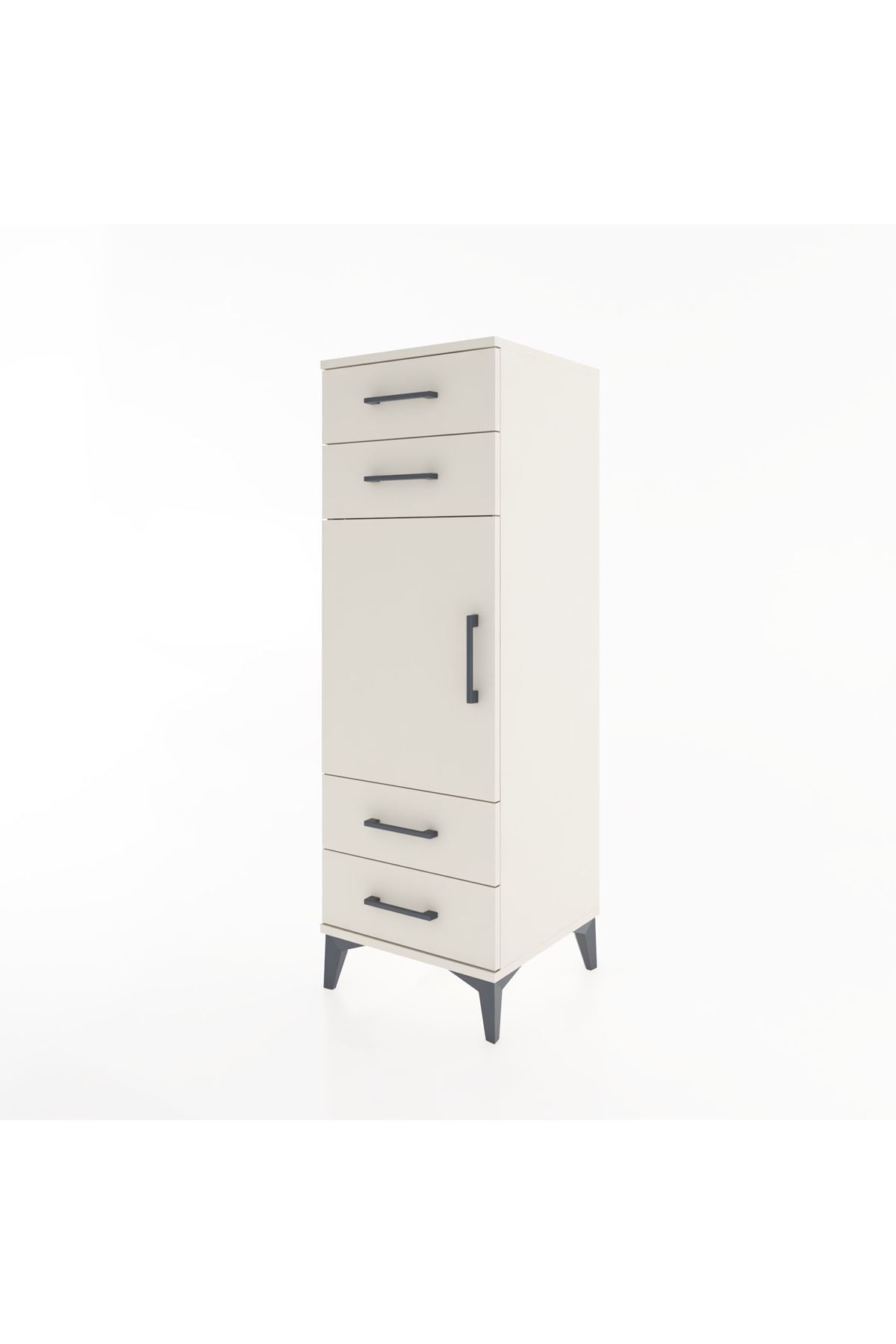 Hyperion Dolap 2 Raflı 4 Çekmeceli Tek Kapaklı 44x44x134 - S49M058V1B