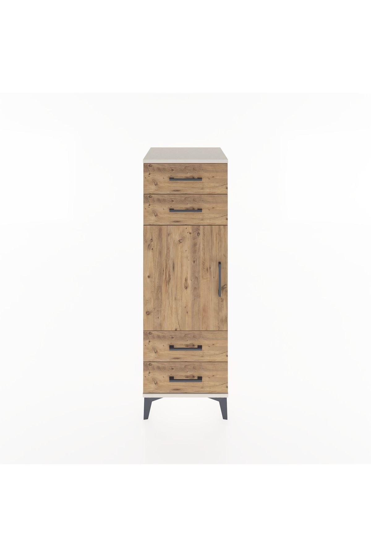 Hyperion Dolap 2 Raflı 4 Çekmeceli Tek Kapaklı 44x44x134 - S49M058V3B