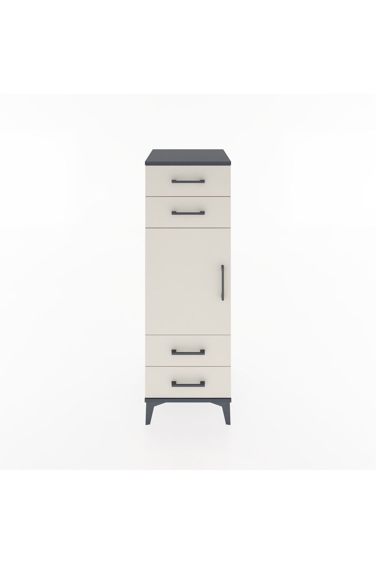 Hyperion Dolap 2 Raflı 4 Çekmeceli Tek Kapaklı 44x44x134 - S49M058V4B
