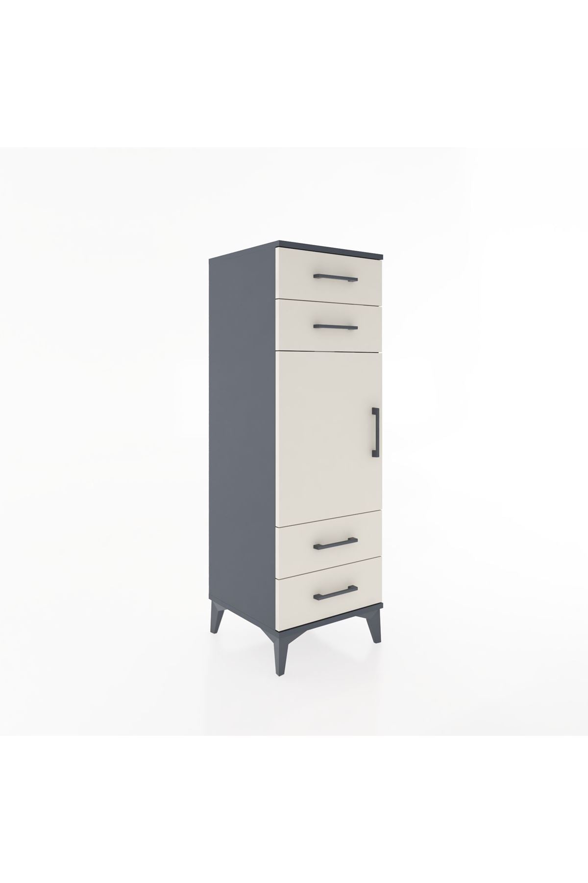 Hyperion Dolap 2 Raflı 4 Çekmeceli Tek Kapaklı 44x44x134 - S49M058V4B