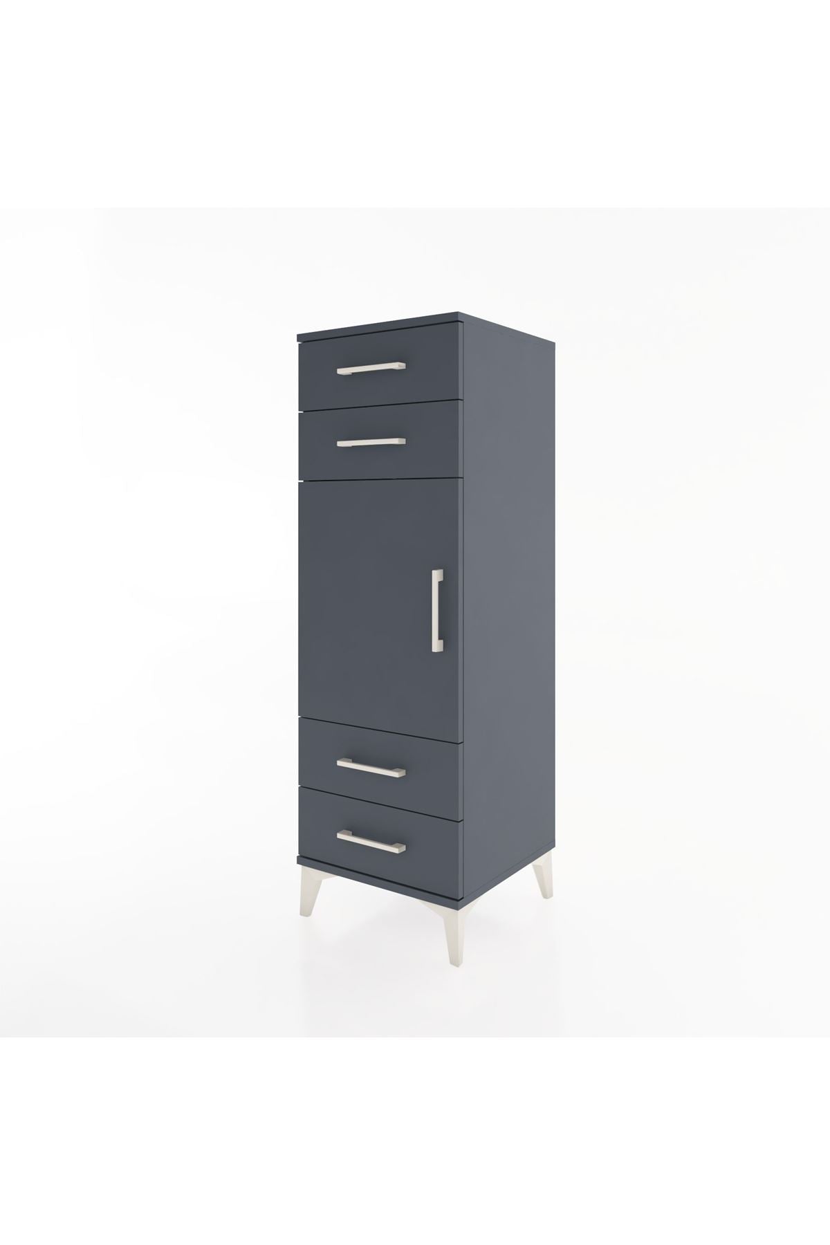Hyperion Dolap 2 Raflı 4 Çekmeceli Tek Kapaklı 44x44x134 - S49M058V5B