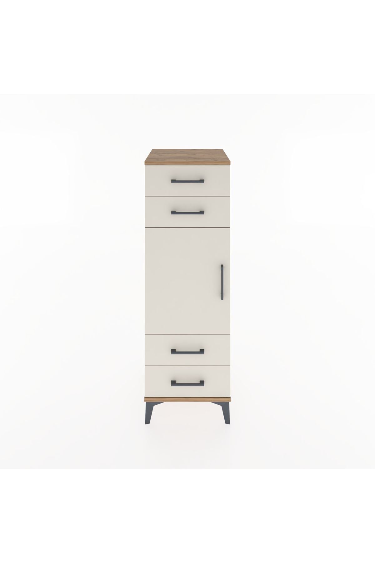 Hyperion Dolap 2 Raflı 4 Çekmeceli Tek Kapaklı 44x44x134 - S49M058V7B
