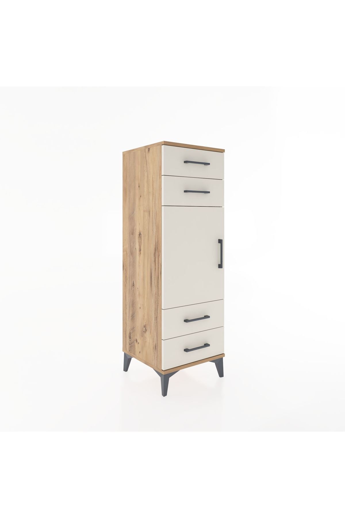Hyperion Dolap 2 Raflı 4 Çekmeceli Tek Kapaklı 44x44x134 - S49M058V7B