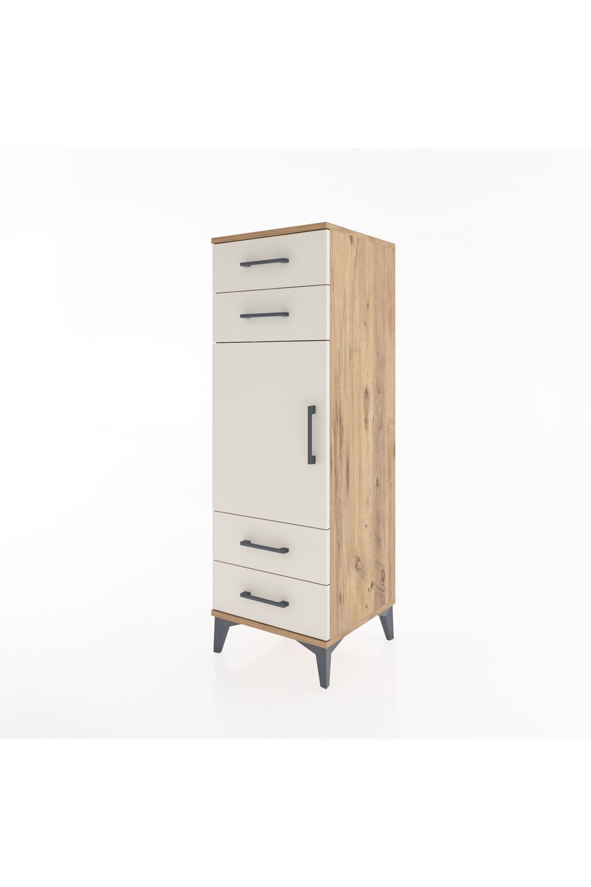 Hyperion Dolap 2 Raflı 4 Çekmeceli Tek Kapaklı 44x44x134 - S49M058V7B