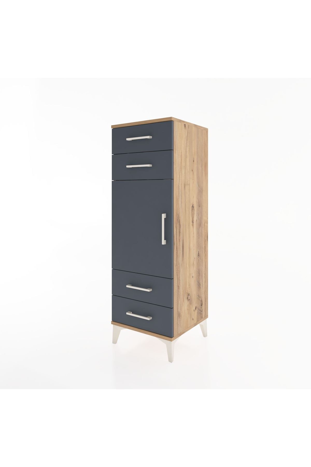 Hyperion Dolap 2 Raflı 4 Çekmeceli Tek Kapaklı 44x44x134 - S49M058V8B