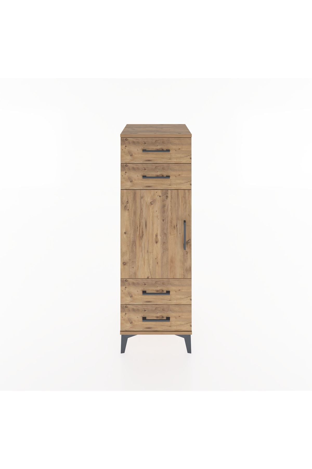 Hyperion Dolap 2 Raflı 4 Çekmeceli Tek Kapaklı 44x44x134 - S49M058V9B