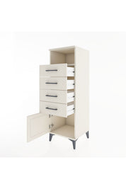 Hyperion Dolap Tek Raflı 4 Çekmeceli Tek Kapaklı 44x44x134 - S49M059V1B