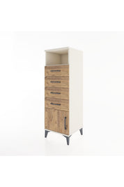 Hyperion Dolap Tek Raflı 4 Çekmeceli Tek Kapaklı 44x44x134 - S49M059V3B