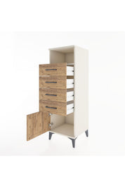 Hyperion Dolap Tek Raflı 4 Çekmeceli Tek Kapaklı 44x44x134 - S49M059V3B