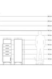 Hyperion Dolap Tek Raflı 4 Çekmeceli Tek Kapaklı 44x44x134 - S49M059V8B